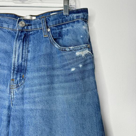 Frame The Relaxed Straight Jean in Mariner Wash Mid Rise Crop Size 28 - Picture 5 of 12